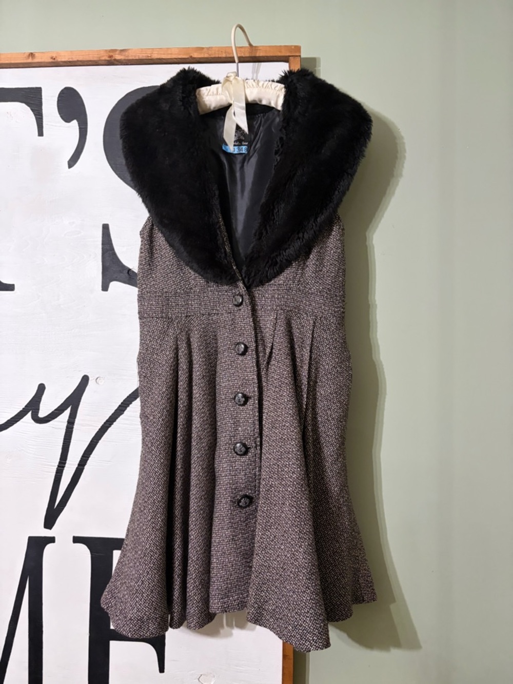 Double Zero Black Satin Lined Jacket with Cream Ribbon Trim - Picture 4 of 8
